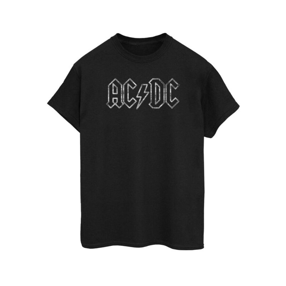 AC/DC Mens Jagged Logo Cotton T-Shirt / Black